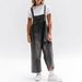 Women's Retro Distressed Ripped Wide Leg Denim Overalls Comfortable Casual Loose Fit European American Fashion Style_mkmklike.com