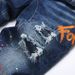 Men's Clothing Men's High Street Style Ripped Patchwork Painted Ornaments Slim Fit Mid Waist Jeans Fashion Trousers_mkmklike.com