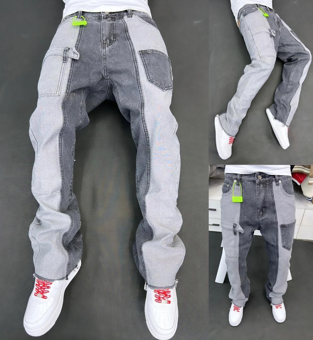 Men's Retro Blue Jeans Trendy Brand Zipper Design Detachable Niche Design Straight Trousers Trendy_mkmklike.com