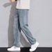 Cleanfit Washed Straight Leg Jeans For Men – Summer Lightweight Denim Pants With Ice Silk Cooling Tech (28-38, Vintage/Blue/Deep Blue)_mkmklike.com