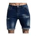 Men's Slim Fit Denim Shorts Classic American Style Stretch Cotton Casual Streetwear Mid-Length Shorts_mkmklike.com