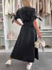 K New Women's Fashionable And Sexy V-neck Long Button Denim Dress_mkmklike.com