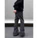 Nordmann Black Gray Jeans Men American Vintage Slightly Flared Casual Autumn Winter Style Trendy Brand Loose Straight-leg Long_mkmklike.com