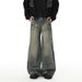 Men's Clothing Men's American Retro Style Loose Fit Trendy Long Pants Fleece Lined Thickened Blue Denim For Formal & Casual_mkmklike.com