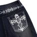 2026 Micro-flare Mid-rise Cross-border Embroidery SMX Popular Cross-waist Slim-fit European And American Women's Jeans_mkmklike.com