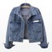 Women's Classic Denim Jacket – Versatile Light Wash Slim Fit Jean Jacket With Button Front_mkmklike.com