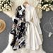 Women's Clothing printed splicing temperament long sleeved dress _mkmklike.com