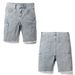 Men's Clothing Light Gray Cargo Denim Shorts For Young Men Summer Style Fashionable Casual Mid Length Clothing_mkmklike.com