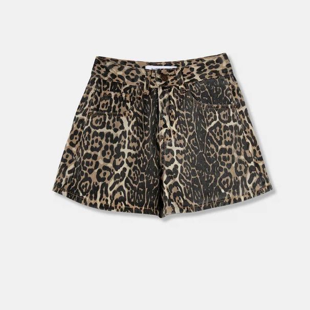 Women's Clothing Leopard Print Denim Shorts New High Waist Long Legs Girl Denim Shorts Trend Ins_mkmklike.com