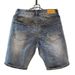 Men's Distressed Printed Denim Shorts Mid-Length Straight Leg Stretch Retro Korean Style Trendy Five Point Riding Breeches for Summer_mkmklike.com