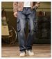 Four Season Versatile Trendy Brand Yellow Mud Washed Dirty Jeans For Men With Multi Pocket Design, Outdoor Workwear Straight Leg Denim Long Pants_mkmklike.com