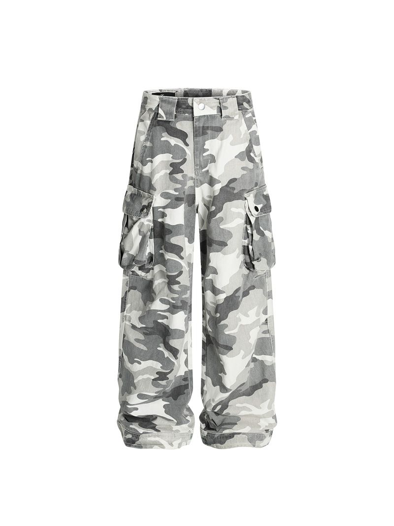 Vintage Camo Cargo Pants – Unisex Relaxed Military Workwear Trousers With Tactical Pockets (S-XXL)_mkmklike.com