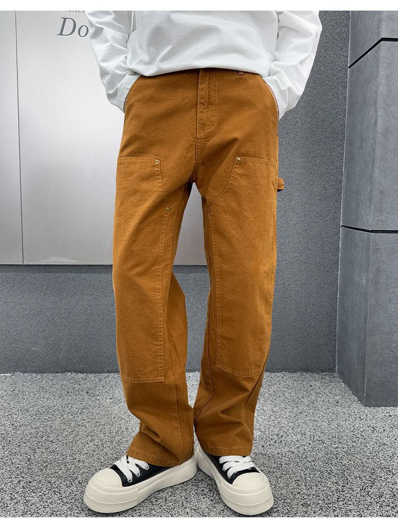 2025 Autumn/Winter New Arrival: High End Versatile Men's Jeans, Loose Fit, Straight Leg, Casual Cargo Pants_mkmklike.com