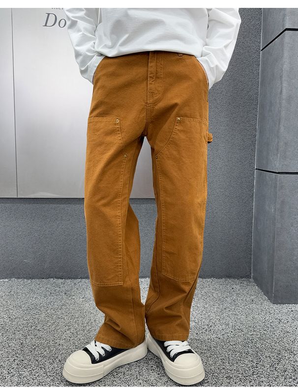 2025 Autumn/Winter New Arrival: High End Versatile Men's Jeans, Loose Fit, Straight Leg, Casual Cargo Pants_mkmklike.com