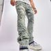 Ripped Men's Jeans With Whiskered Fabric, Stylish Stretch, Loose Fit, Wide-Leg Casual Men's Trousers_mkmklike.com