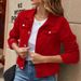 Slim Fit Denim Jacket With Turn-Down Collar - Classic Stretch Cotton For Men & Women (Black, Red, Navy, Light Blue, White, Pink, Khaki)_mkmklike.com