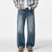 Pure Muqiu Clothing | 2025 Autumn New Ripped Patch Jeans Men's Vintage Stonewashed Textured Long Pants_mkmklike.com