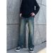Nordmann American Retro Workwear Jeans For Men Loose Straight Wide-Leg BF Trendy Brand High Street Cool Slim Casual Pants_mkmklike.com