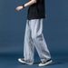 Men's Clothing Light Colored Jeans For Men, Loose And Fashionable, All Match Straight Leg Pants, Trendy Retro Wide Leg Floor Length Daddy Pants_mkmklike.com