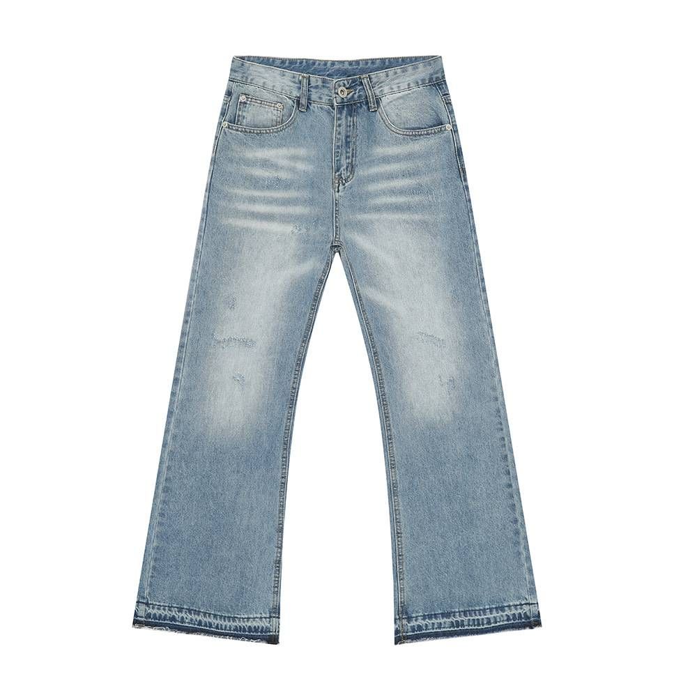 Men's Clothing 2025 Summer New Arrivals American Basic Simple Washed Flared Denim Pants_mkmklike.com