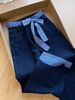 2026 New Women's Straight-Leg Jeans, High-Waisted, Commuter Style, Bow Tie Straps, Patchwork Design, Comfortable And_mkmklike.com