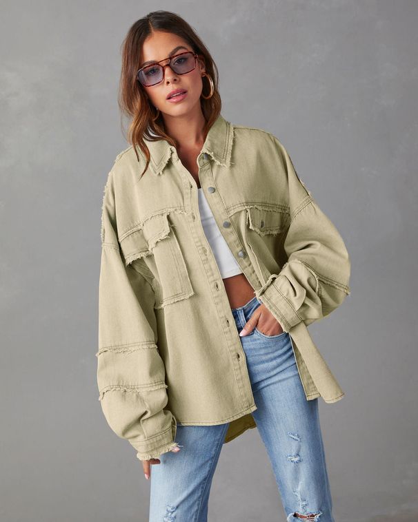 Solid-Colored Jackets For Women In Autumn And Winter Are Fashionable And Versatile. Long-Sleeved Denim Jackets With Brus_mkmklike.com