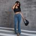Ultra-Stretchy High Waist Flare Jeans For Women - Butt-Lifting Bootcut Denim Pants In 15 Colors (Mid Blue/Black/Olive Green & More)_mkmklike.com