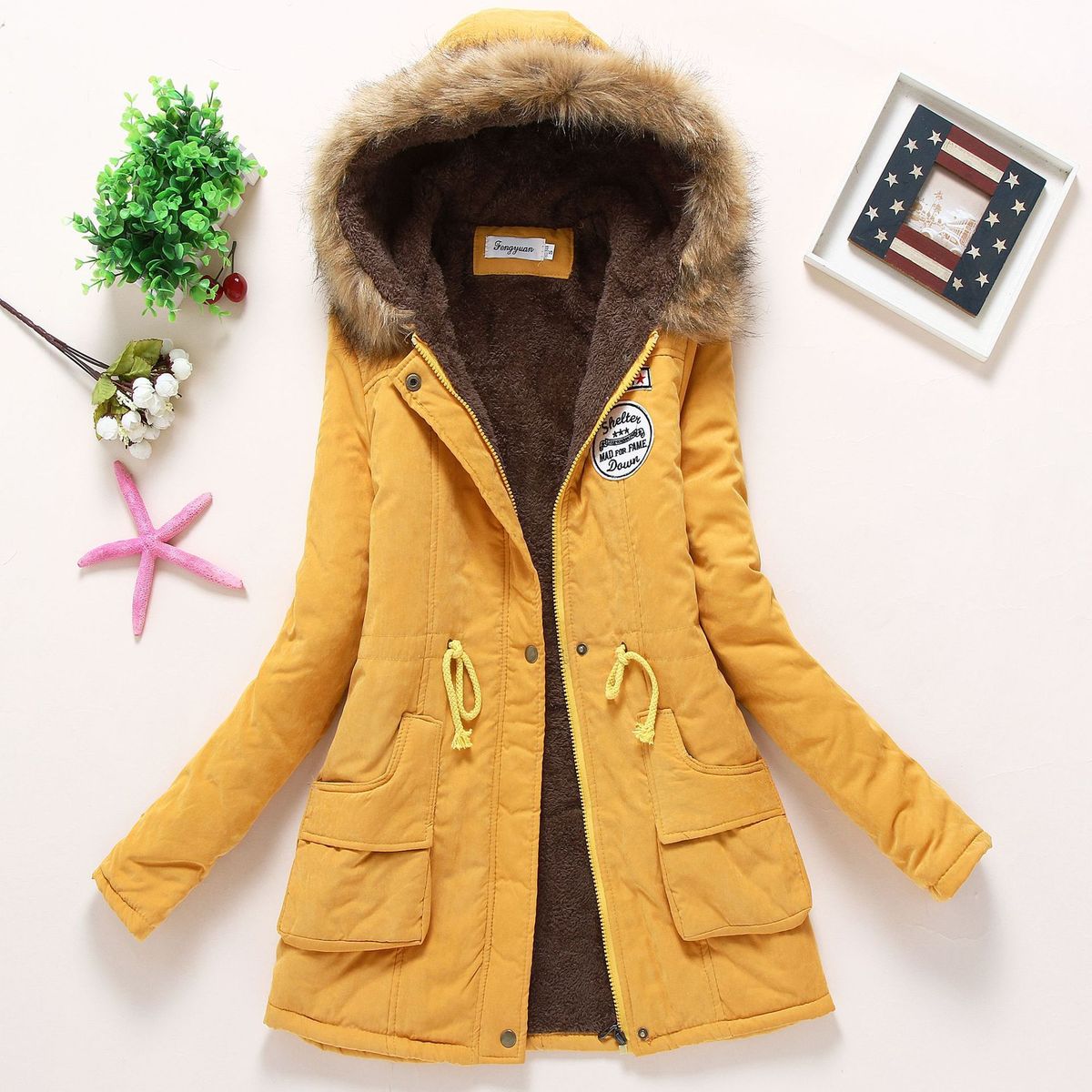 Women's Clothing 2024 Winter New Medium Long Cotton Coat Women's Large Fur Collar Lambskin Coat Plus Velvet Thickening Loose Cotton Clothes Trendy_mkmklike.com