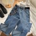 Women's High-Waisted Stretch Flared Jeans - Split Hem, Comfort Fit, Vintage Wash (Light Blue, Retro Blue, Black)_mkmklike.com