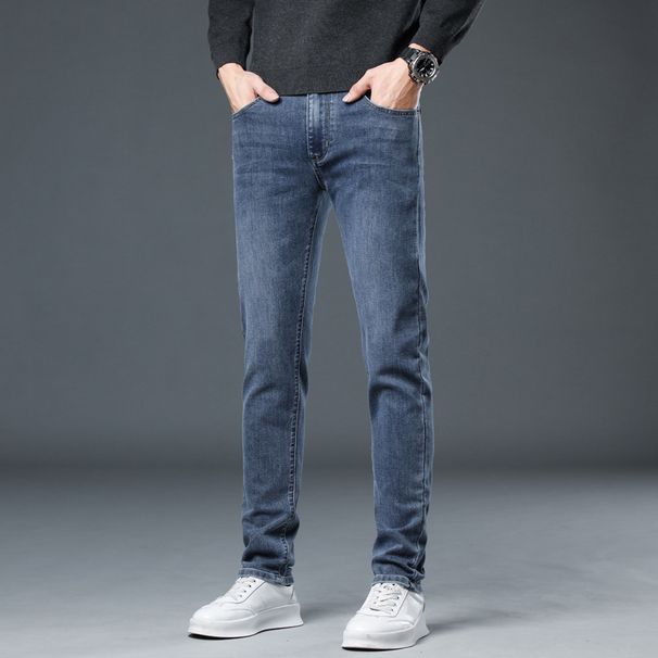 Jeans Men's Embroidered High-end Men's Stretch Pants_mkmklike.com