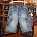 Men's Trendy Brand Multi Pocket Cargo Denim Shorts Embroidered Loose Straight Leg 5 Point Mid Length Plus Size_mkmklike.com