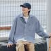 Hanlu Washed Denim Men's Spring New Product Long Sleeved Loose And Versatile Shirt Jacket_mkmklike.com