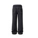 Men's Vintage Washed Black Flared Jeans – High Street Style With White Contrast Stitching, 70s Retro Loose Fit Trousers_mkmklike.com