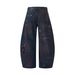 Vintage Washed Distressed Denim Jeans For Men & Women – Retro Faded Ripped Wide Leg Pants With Color Blocking & High Waist_mkmklike.com