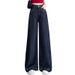 Tencel Denim Blue Wide-Leg Jeans For Women, Summer Thin High-Waisted Slimming Loose Drapey Floor-Length Straight Pants_mkmklike.com