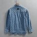 Men's Casual Checkered Denim Long Sleeved Shirt_mkmklike.com