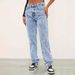 Women's Clothing Light Blue High Waist Loose Comfortable Slim Fit Fashion Straight Casual Denim Trousers_mkmklike.com