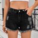 Women's Distressed Denim Shorts - Vintage Washed High Waist Ripped Hot Pants Trendy Casual Stretch Denim Shorts_mkmklike.com