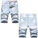 Men's Distressed Denim Shorts - Vintage Washed 5-Inch Inseam Casual Summer Shorts With Ripped Details & Streetwear Style (Sizes 29-42)_mkmklike.com