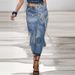 High Waisted Women's Slim Fit Jeans Distressed Ripped Drawstring Detail Ribbed Construction Regular Thickness England Style Fashion_mkmklike.com