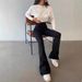 "Women's Flared Jeans - High Waist Stretch Denim Pants For Casual & Retro Style" Women's Clothing_mkmklike.com