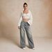 Women's Clothing Retro Distressed Denim Wide Leg Trousers Mid-Rise Light Blue Vintage Flare Jeans – Relaxed Wide-Leg Distressed Denim Pants For Women_mkmklike.com