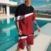 2023 Summer Mesh Set for Men's Trendy Casual Beach Style 3D Digital Printed T-shirt and Shorts_mkmklike.com