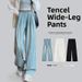 Women's High-Waisted Tencel Denim Jeans Flowy Relaxed Loose Straight Leg Slimming Wide Leg Pants For Petite Figures Summer New Style_mkmklike.com