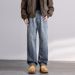 Autumn New Jeans Men's Fit Straight Tube Loose Trendy Brand American Washed Middle Waist Youth American Retro Double Craft_mkmklike.com