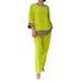 Women's Clothing loose large size casual round neck top shirt straight pants suit_mkmklike.com