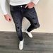 Men's Casual Slim Fit Skinny Jeans Distressed Patched Versatile Style European American Foreign Trade New Cross Border_mkmklike.com