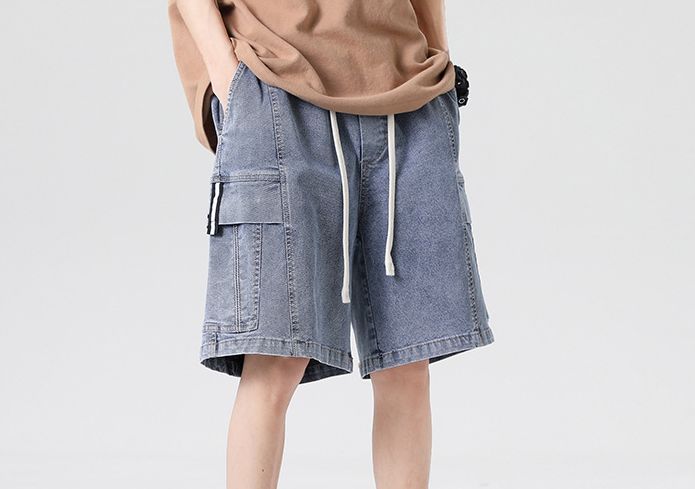 Men's Clothing Workwear Denim Shorts Men's Summer Thin Loose Five Point Pants Trendy Brand Ins Large Size High Street Casual Shorts_mkmklike.com