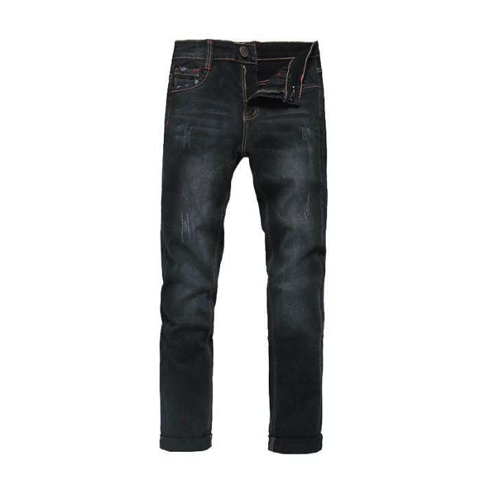 Jeans Men's Straight Slim-fit Large Size Mid-waist Men's Jeans Elastic Simple Business Trousers Men's_mkmklike.com