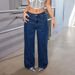 Women's High Waist Wide Leg Jeans Loose Straight Pants Slimming England Style Fashion Solid Color Pear Shaped Figure Fit Spring Autumn Wear_mkmklike.com
